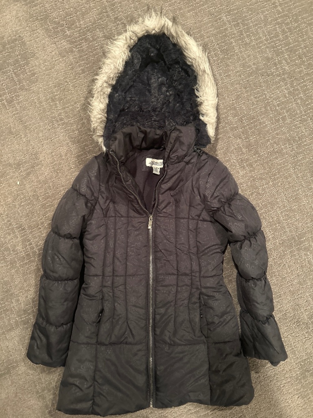 London Fog Black/Gray Winter Coat